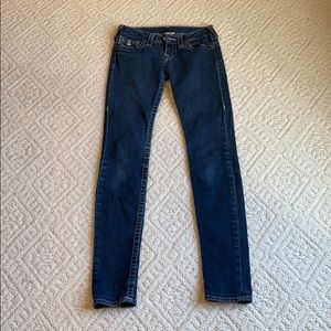 True religion dark wash skinny jeans